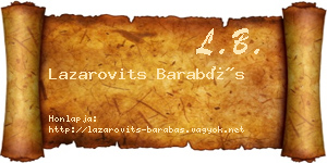 Lazarovits Barabás névjegykártya